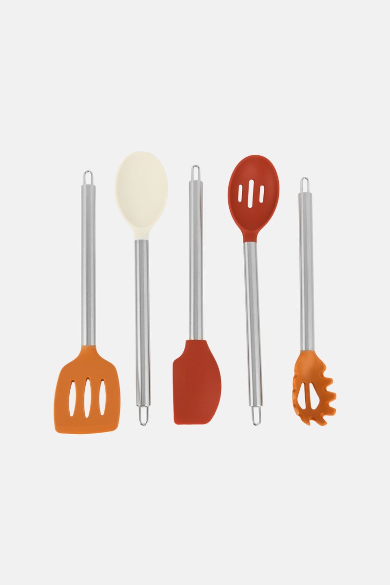Social Chef 5 Pieces Silicone Untensil Set, Multicolor - Image 2
