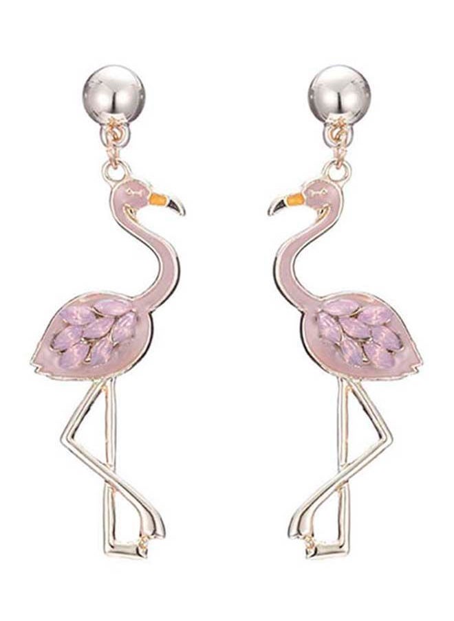 NIBEMINENT Resin Elegant Design Dangle Earrings Pink/Silver 