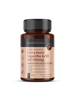 pureclinica Ultra Pure Superba Krill Oil 500mg x 120 Capsules - Sourced in The Unpolluted Waters of Antarctic Providing a Rich Supply of Astaxanthin, Omega 3 and Vitamin D  - Image 1