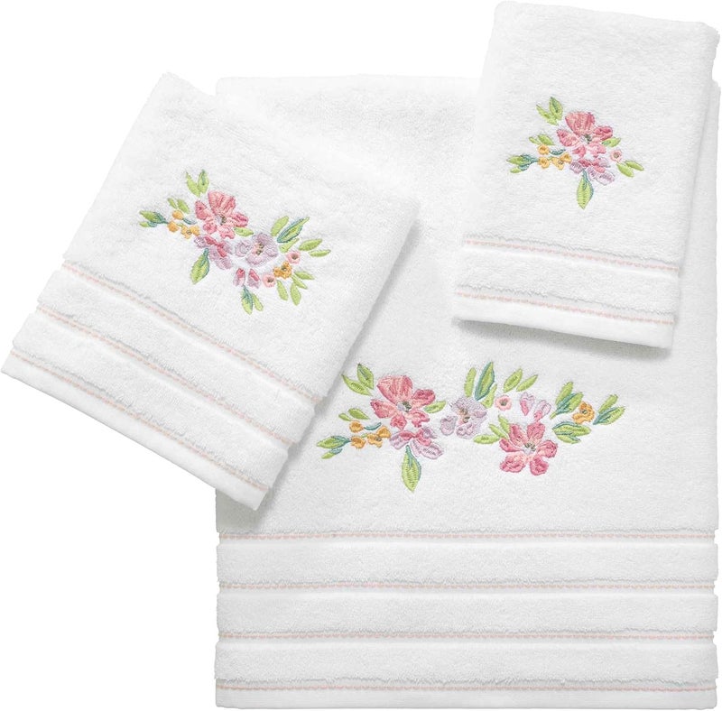 IZOD - Towels, 3pc Towel Set, Soft & Absorbent Cotton (Catalina Collection, White) - Image 1
