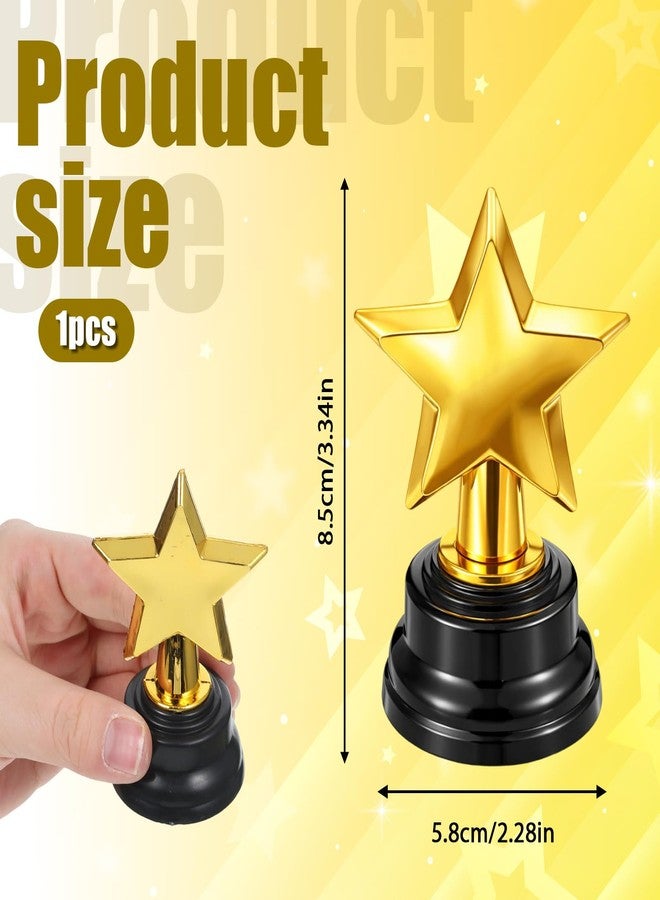 Exircy Star Trophy, Gold Mini Award Cup Plastic Tiny Small Trophy Cups for Sports Tournaments and Parties Winning Prizes - Image 2
