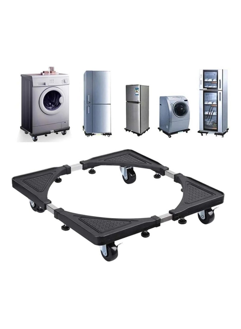 Rubber Wheel Mobile Fridge Stand Base 56*56cm,Washing Machine Stand with Wheels, Adjustable Furniture Dolly for Washer, Refrigerator and Dryer - Image 3