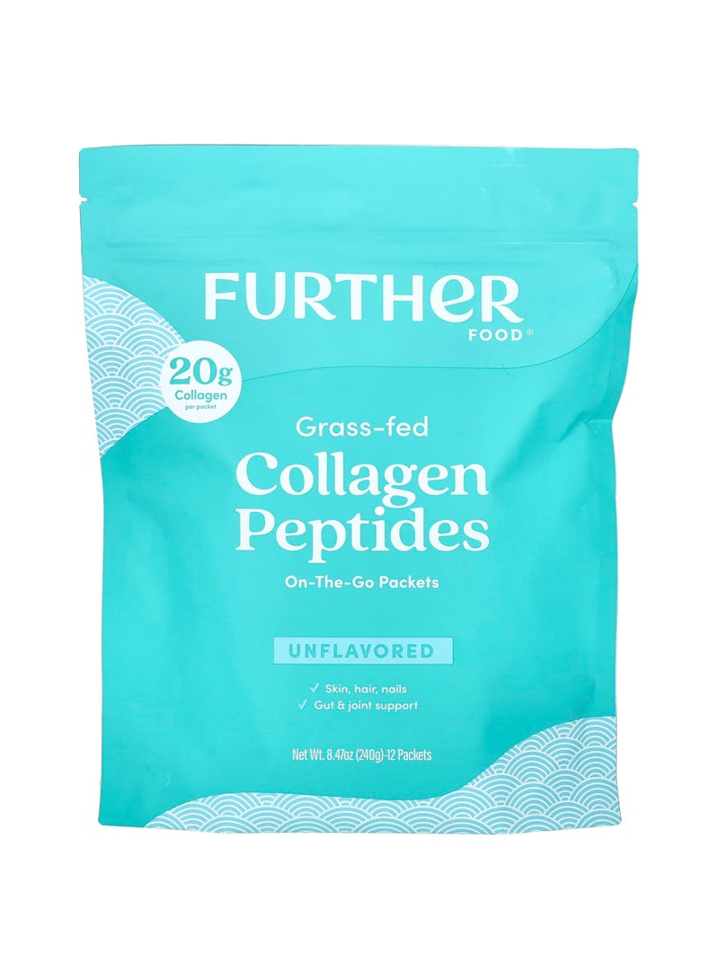 Grass-Fed Collagen Peptides, Unflavored, 12 Packets, 0.71 oz (20 g) Each