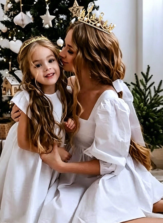 Happy D Golden Crystal Tiara Crown Headband for Women, Girls, Children, Birthday, Princess Crown, Party Scene Hair Accessories, Bride, Wedding, Prom, Festival, Gift - Image 4