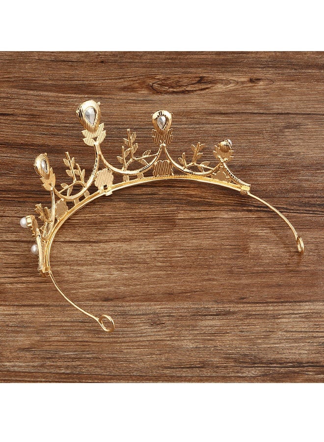Happy D Golden Crystal Tiara Crown Headband for Women, Girls, Children, Birthday, Princess Crown, Party Scene Hair Accessories, Bride, Wedding, Prom, Festival, Gift - Image 5