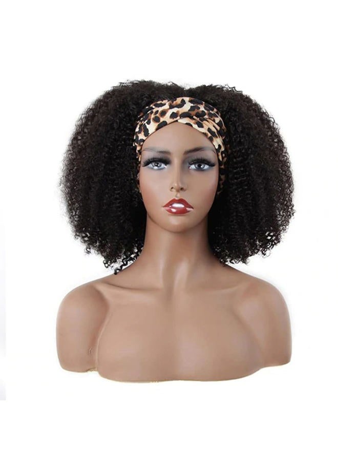 ISEE Hair Afro Kinky Curly Headband Wig Human Hair 180% Density Afro Wigs for Black Women Natural Curls 10A Glueless Human Hair Wigs (14 Inch) - Image 2
