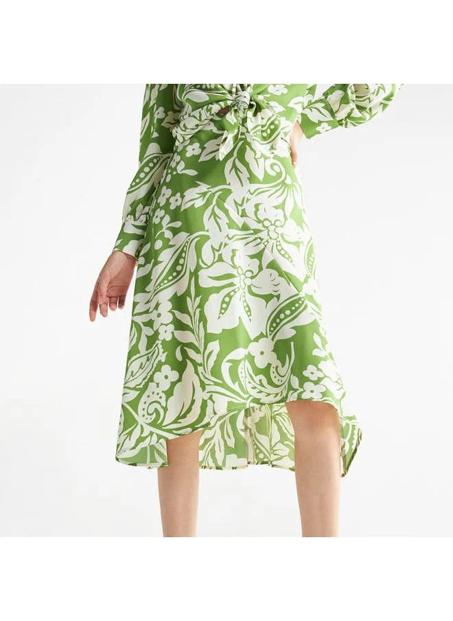 FAV All-Over Print Skirt with Semi-Elasticated Waistband