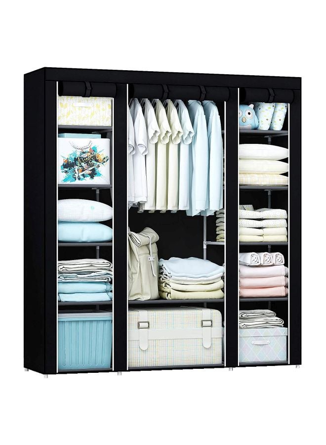 Generic Portable Canvas Fabric Wardrobe Organizer Black/White 130x175x45cm  - Image 3