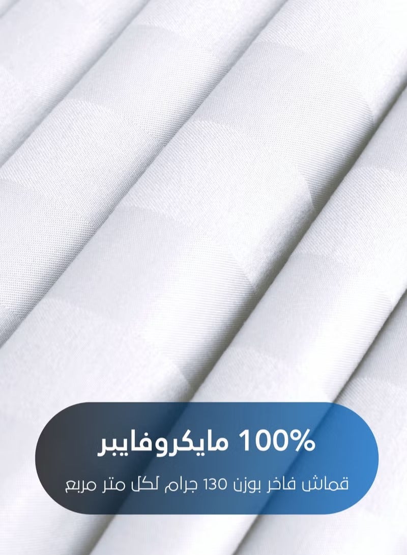 مينج لي مفرش فندقي مفرد 5 قطع من مايكروفايبر مع حشوة قابلة للإزالة – تصميم خطوط أنيق يناسب سرير بحجم 120×200 سم - Image 4