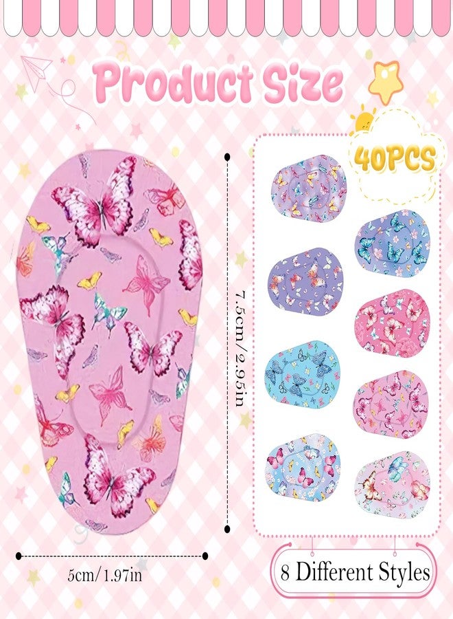 CoolShef 40Pcs Eye Patch for Kids Girls | 8 Styles Adhesive Eye Patches for Lazy Eye | Breathable Eyepatch for Amblyopia Light Blocking - Image 2