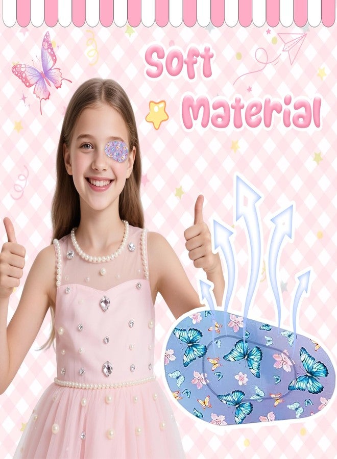 CoolShef 40Pcs Eye Patch for Kids Girls | 8 Styles Adhesive Eye Patches for Lazy Eye | Breathable Eyepatch for Amblyopia Light Blocking - Image 3