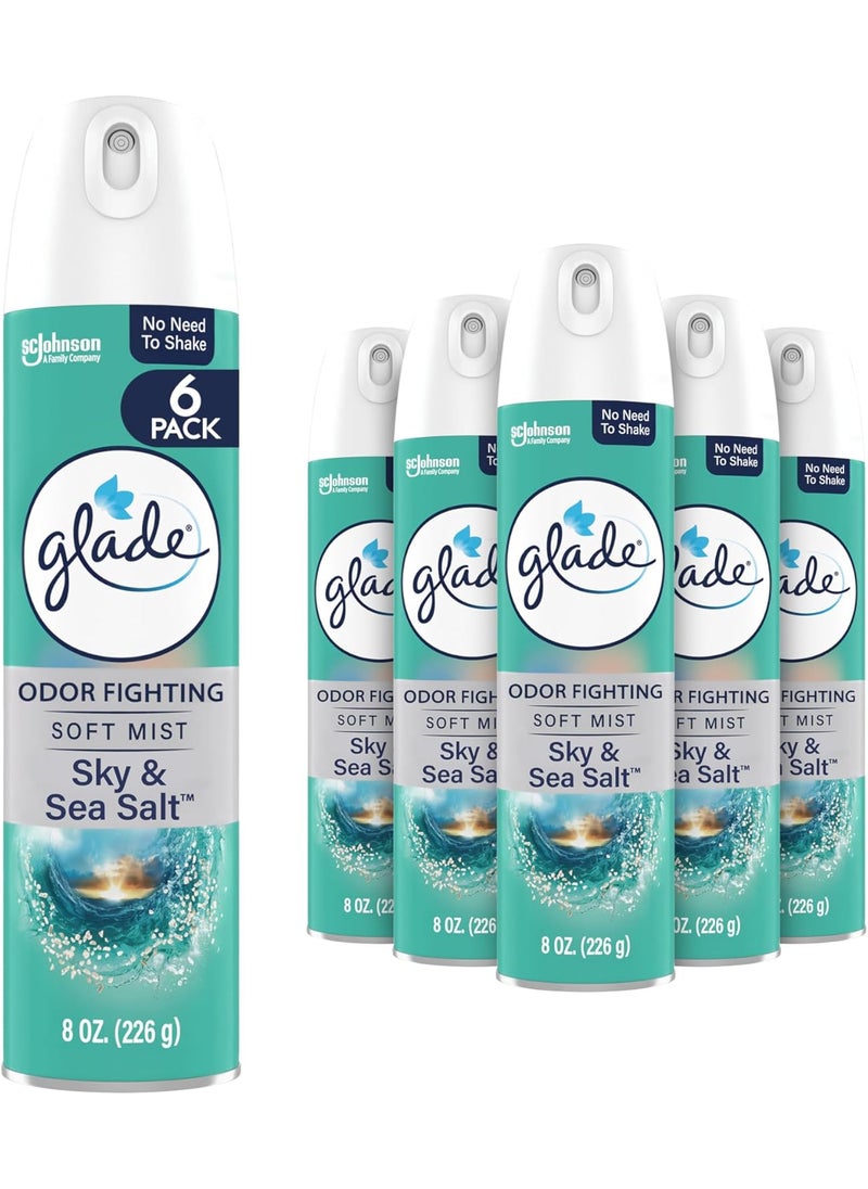 Glade Glade Air Freshener Room Spray Sky  Sea Salt Scent Odor Fighting to Deliver Long Lasting Freshness 8 Oz 6 Count  - Image 1