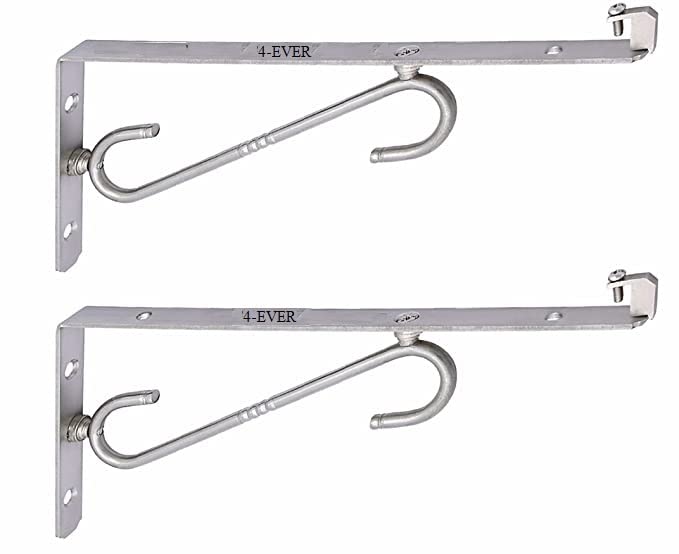 4 Ever “ 8 Inch L-Shaped Stainless Steel Wall Shelf Brackets – Pack of 2” - Image 1