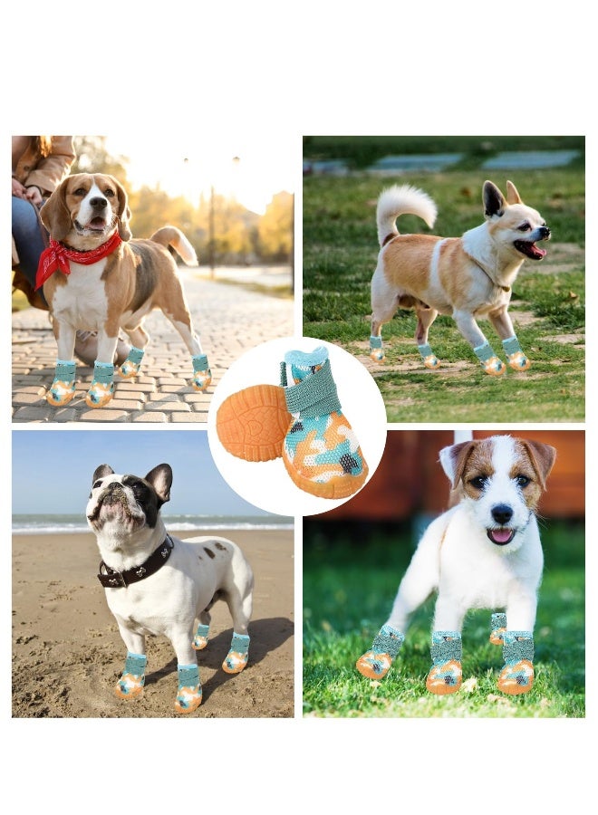 Dog Boots Paw Protector, 4Pcs Breathable Dog Paw Protector, for Injured Paws Anti Slip Dog Shoes, Dog Walking Boots, for Small, Medium Dogs Boots Comfortable Paw Protection for Pet Puppy