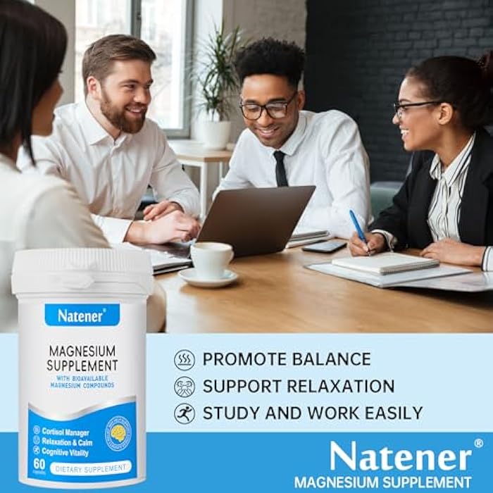 Natener 320mg Quad Magnesium & 200mg Alpha GPC & 440mg Ashwagandha + L-Theanine - Support Memory, Focus, Attention & Relaxation* | Magnesium Glycinate/Threonate/Citrate/Malate - 60 Capsules - Image 5