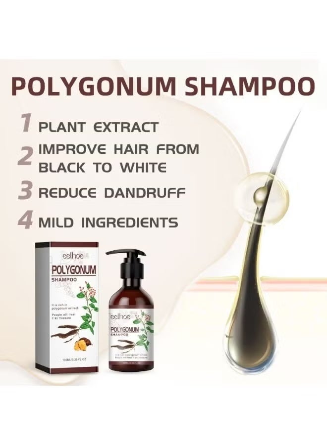 EELHOE He Shou Wu Hair Shampoo 100ml – Natural Herbal Hair Cleansing & Nourishing Shampoo with Ginseng and Ginger Root Oil for Stronger, Healthier Hair - Image 3