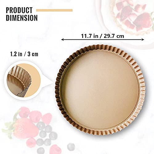 Fine Décor FineDecor Bakeware Large Pie Dish Tart Pan with Removable Bottom, Carbon Steel, 11.7 inch / 30 cm, Golden (FD 3316) - Image 2