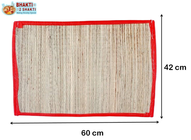 BHAKTI 2 SHAKTI MAKING WORSHIP SPECIAL BHAKTI 2 SHAKTI MAKING WORSHIP SPECIAL Bhakti2Shakti Handmade Kusha Grass Pooja Aasan 4 Border Sitting Floor Mats Kushaasan Ecofriendly mat 21 Pieces - Image 2