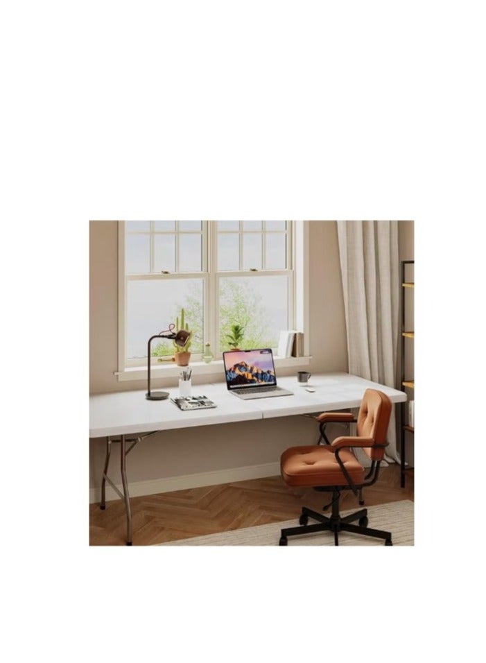 eBasket Lightweight plastic table, foldable for easy storage when not in use. Length: (180*75*75cm). Durable and portable table for outdoor and indoor use (white color). - Image 5