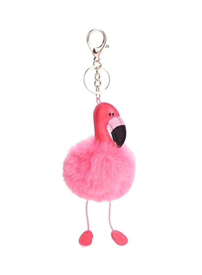 NIBEMINENT Flamingo Fur Fluffy Key Chain