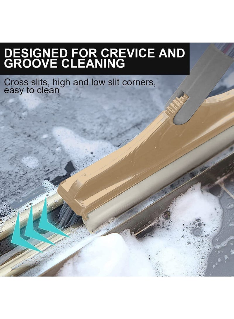 Arabest 2 in 1 Cleaning Floor Scrub Brush Floor Scrub Floor Brush with Long Handle Grout Brush Scraper V-Bristle Scrub Brush with Squeegee 120° Bathroom Kitchen Swivel Tile Brush - Image 4