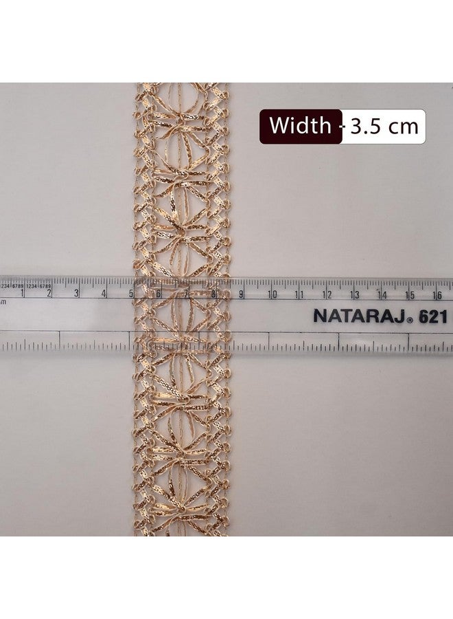 EmbroideryMaterial Rose Gold Laces and Borders Material Gota Patti Lace for Saree, Dupatta, Blouse, Kurti & Other Dresses (2 Rolls, 16 Meters, 8 Meters/Roll) - Image 2