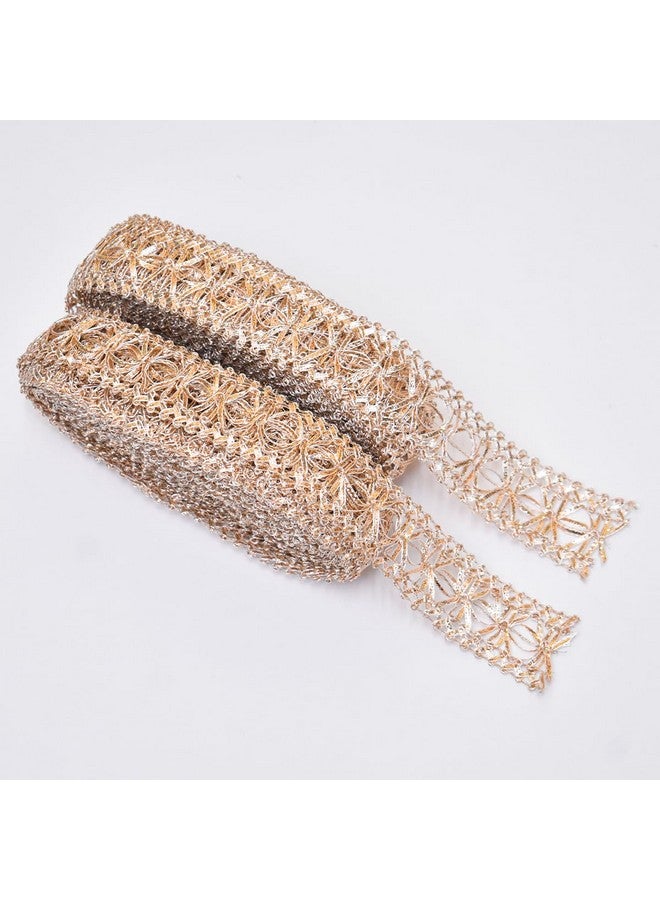 EmbroideryMaterial Rose Gold Laces and Borders Material Gota Patti Lace for Saree, Dupatta, Blouse, Kurti & Other Dresses (2 Rolls, 16 Meters, 8 Meters/Roll) - Image 1