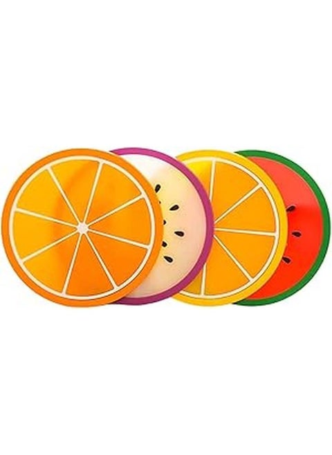 Silicone Fruit Shaped Coasters 9 CM - 5 Pieces Random Shapes
