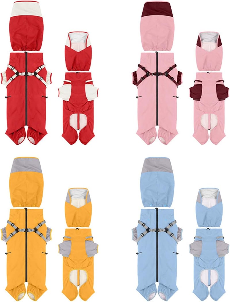 Dog Raincoat Hooded Rain Jackets Comfortable Rainwear for Small to Large with Four Leg Designs Adjustable Hoods Coat - Image 4