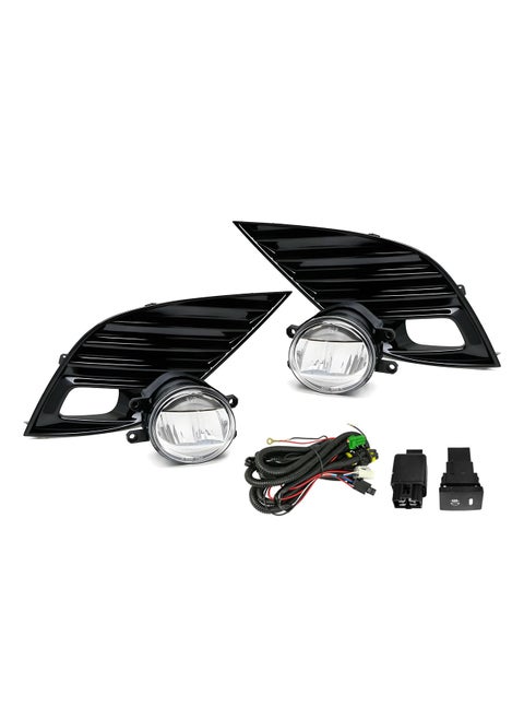 LED Fog Light Kit with Shutter Style Covers and Wiring Harness - Weatherproof and Impact Resistant