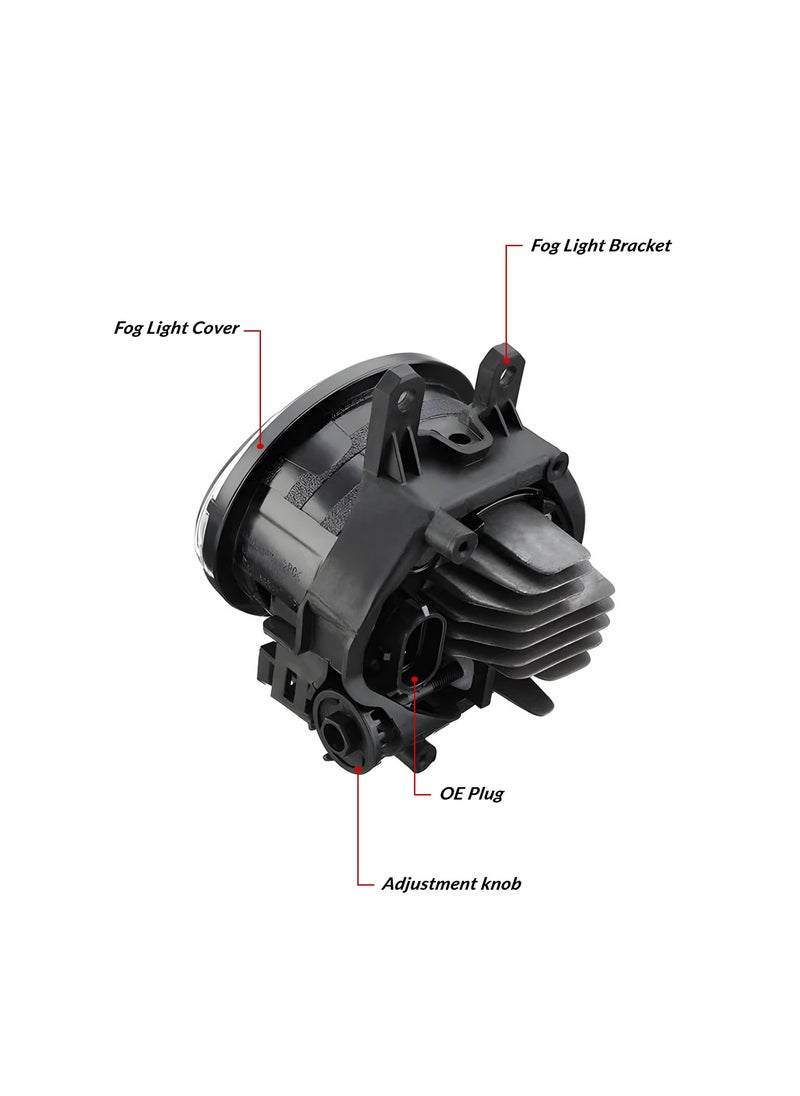 Generic - LED Fog Light Kit with Shutter Style Covers and Wiring Harness - Weatherproof and Impact Resistant - Image 1