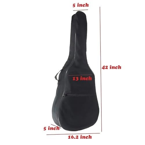 IMAGINEA 41 Acoustic Guitar Bag with 5 Plectrum Waterproof Guitar Cover Bag Suitable for Bass, Electric & Acoustic Guitars Padded Guitar Bag (Black) - Image 2