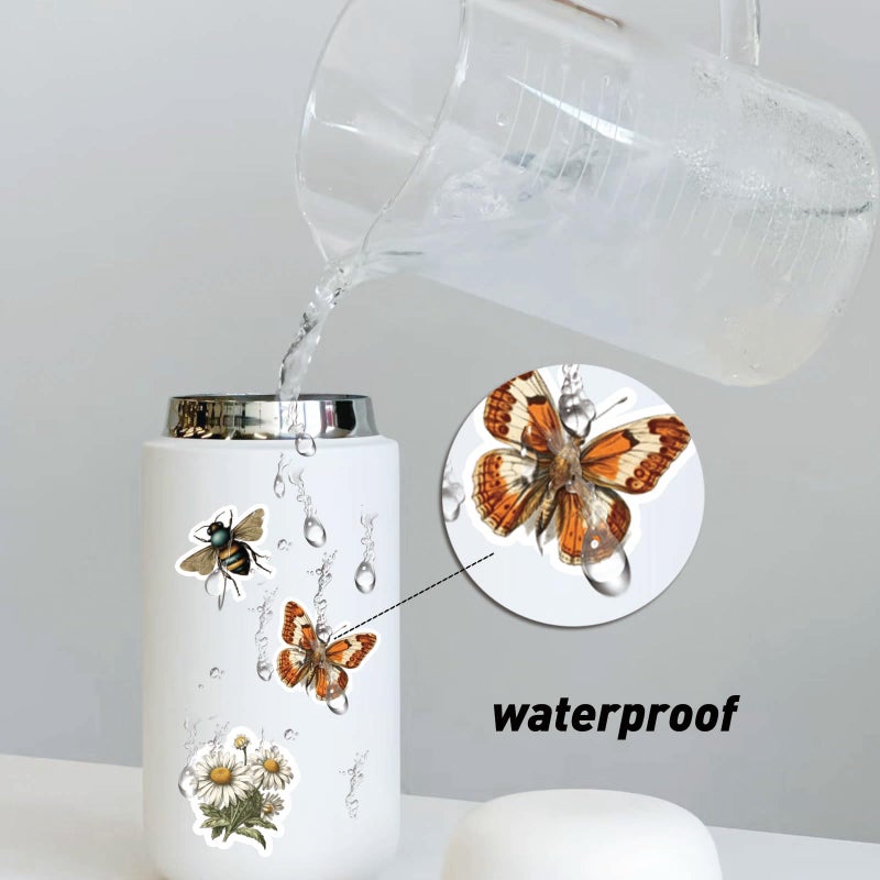 Bomichi 100 Pcs Vintage Insects and Botany Stickers for Journaling, Apothecary Label Sticker with Deep in The Forest Theme Vinyl Stickers for Water Bottle Laptop Computer Skateboard Bumper - Image 5