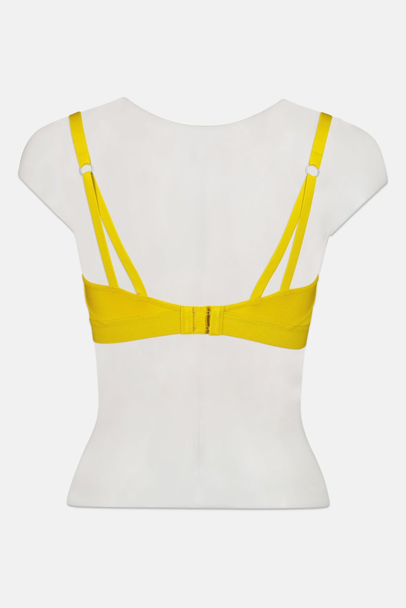 TRIUMPH Women Textured Padded Non Wired Bra, Yellow - Image 3