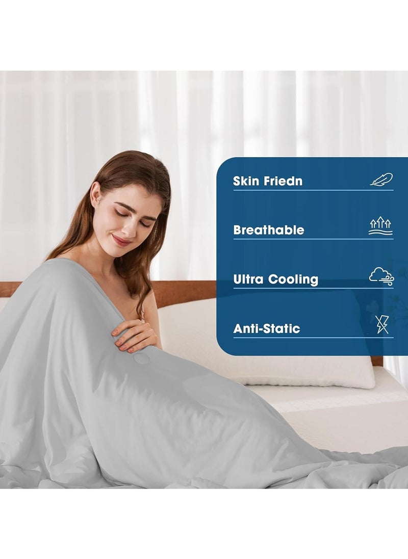 AUTOYSUR - Cooling Blanket, Summer Quilt Ice Blanket,Blanket king size,Comfort Soft Nap Blanket Fabric Breathable,Washable Not Easily Faded Lightweight Ice Blanket for Home Bedroom (grey) - Image 1