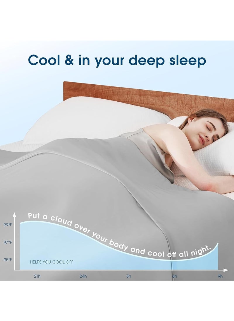 AUTOYSUR - Cooling Blanket, Summer Quilt Ice Blanket,Blanket king size,Comfort Soft Nap Blanket Fabric Breathable,Washable Not Easily Faded Lightweight Ice Blanket for Home Bedroom (grey) - Image 1