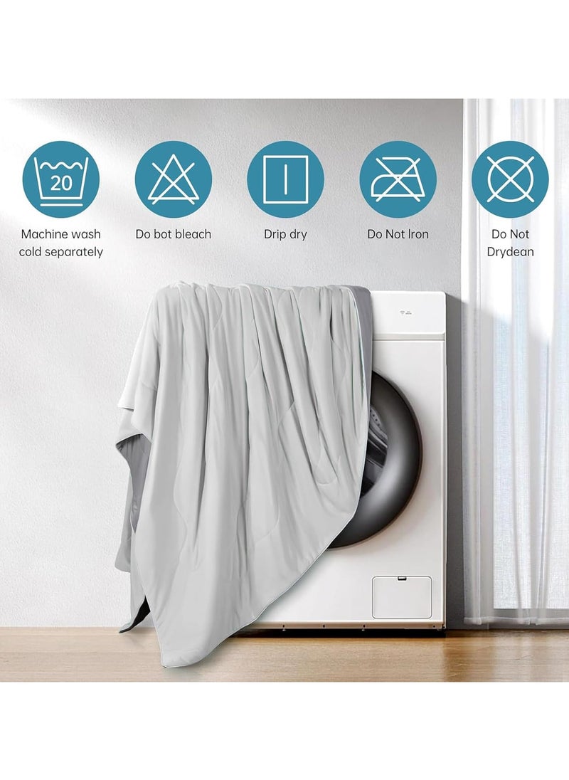 AUTOYSUR - Cooling Blanket, Summer Quilt Ice Blanket,Blanket king size,Comfort Soft Nap Blanket Fabric Breathable,Washable Not Easily Faded Lightweight Ice Blanket for Home Bedroom (grey) - Image 1