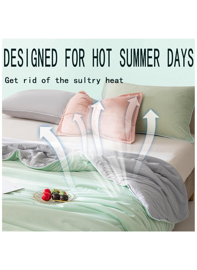 AUTOYSUR - Cooling Blanket, Summer Quilt Ice Blanket,Blanket king size,Comfort Soft Nap Blanket Fabric Breathable,Washable Not Easily Faded Lightweight Ice Blanket for Home Bedroom (grey) - Image 1