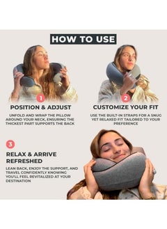Generic Neck Travel Pillow | Memory Foam Neck Pillow for Comfort on Airplane | Compact and Ergonomic Design for Travel, Car Rides, and Home Use | Ideal for Adults and Kids  - Image 3