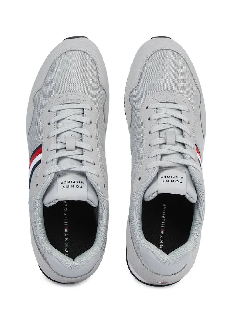 TOMMY HILFIGER Men's Essential Signature Tape Runner Trainers -  Mixed upper: nylon, polyurethane, Silver