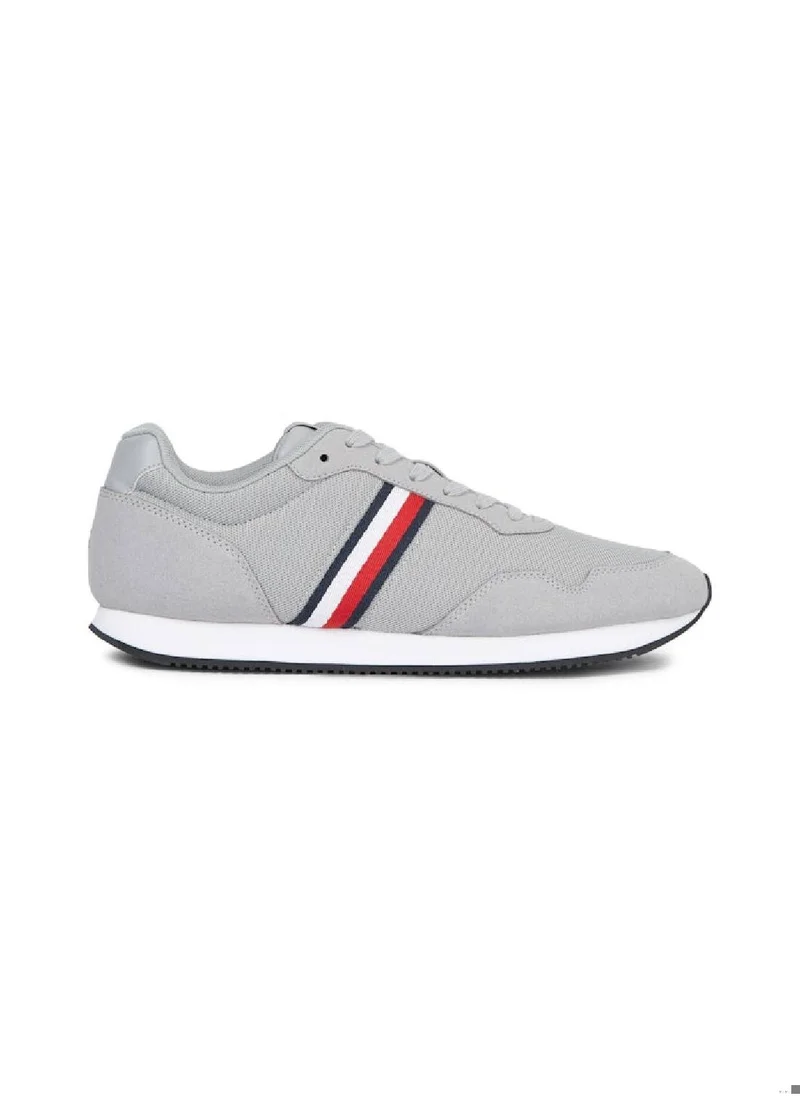 TOMMY HILFIGER Men's Essential Signature Tape Runner Trainers -  Mixed upper: nylon, polyurethane, Silver