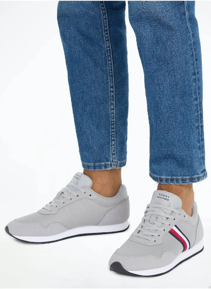 TOMMY HILFIGER Men's Essential Signature Tape Runner Trainers -  Mixed upper: nylon, polyurethane, Silver