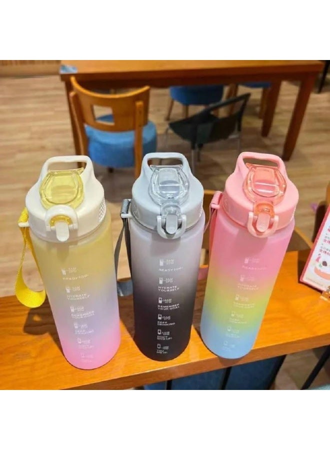 Sports Water Bottle 900ml – Leak-Proof Reusable Bottle with Flip Lid & Carry Strap – Multi-Color Gym & Outdoor Hydration Bottle - Image 3