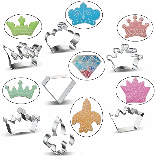 Comais Crown Cookie Cutter Set of 7 pcs, Stainless Steel Princess Crown Series Fondant Cutters Baking Molds - Image 5