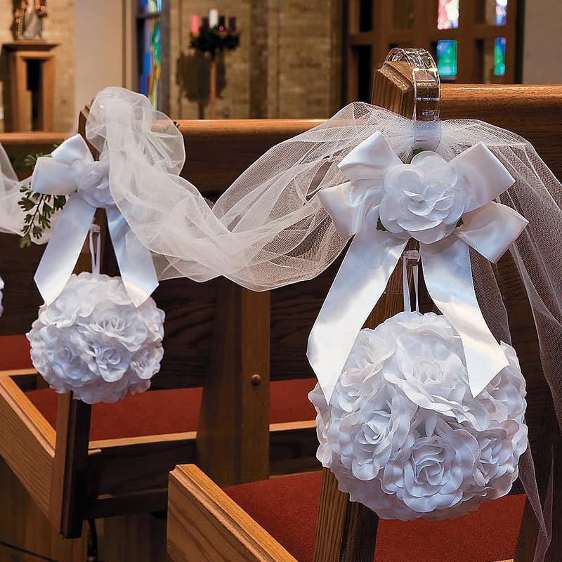 Fun Express 12 Pack Clear Pew Clips for Bows and Decorations - Wedding and Event Accessories - Image 3