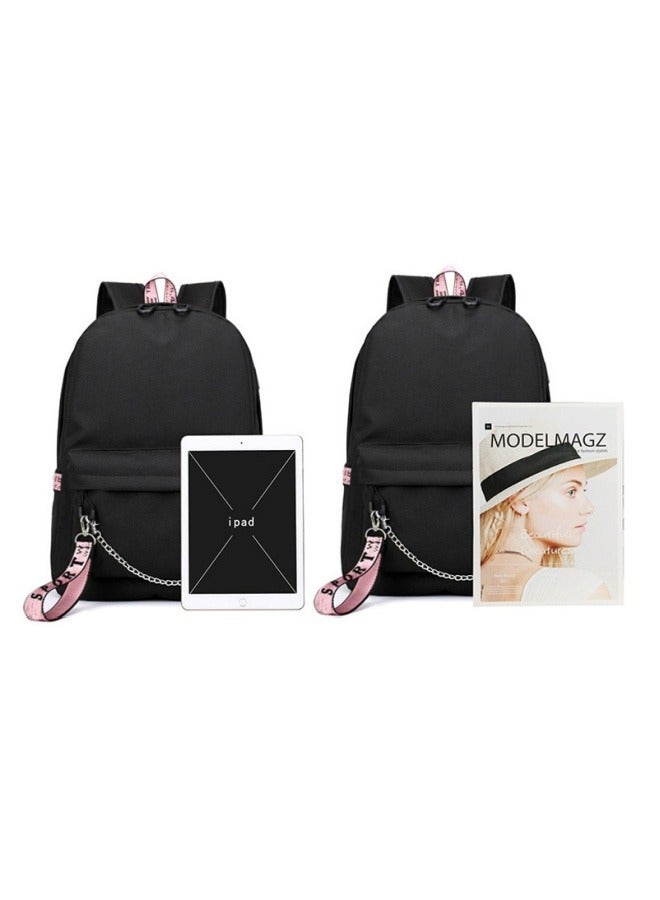 Spirited Away Anime-themed Iron Chain USB Double Shoulder Backpack, Travel Backpack, Middle School Student Bookbag, Laptop Bag - Image 3