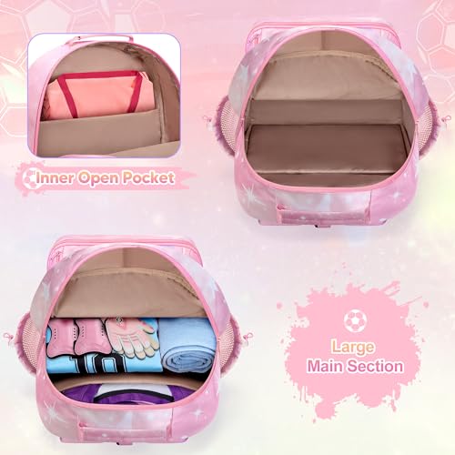Smasrob Soccer Bags for Girls with Separate Ball Pocket and Shoe Compartment, Sports Backpack for Soccer, Basketball, Volleyball, Pink - Image 4