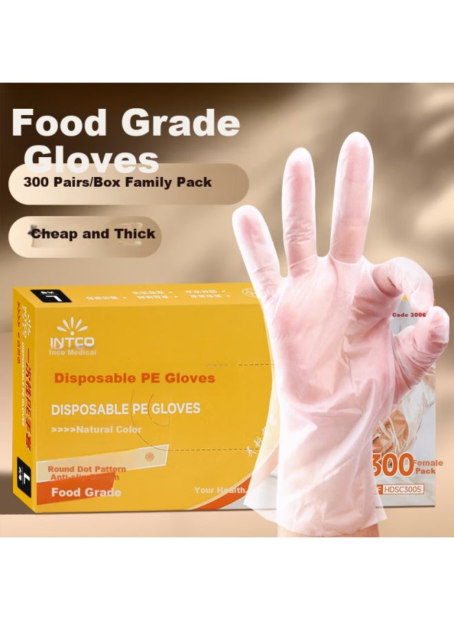 Intco Disposable Pe Gloves Large 300 Count Food Grade For Catering Household Cleaning Lobster Waterproof Inspection Gloves - Image 1