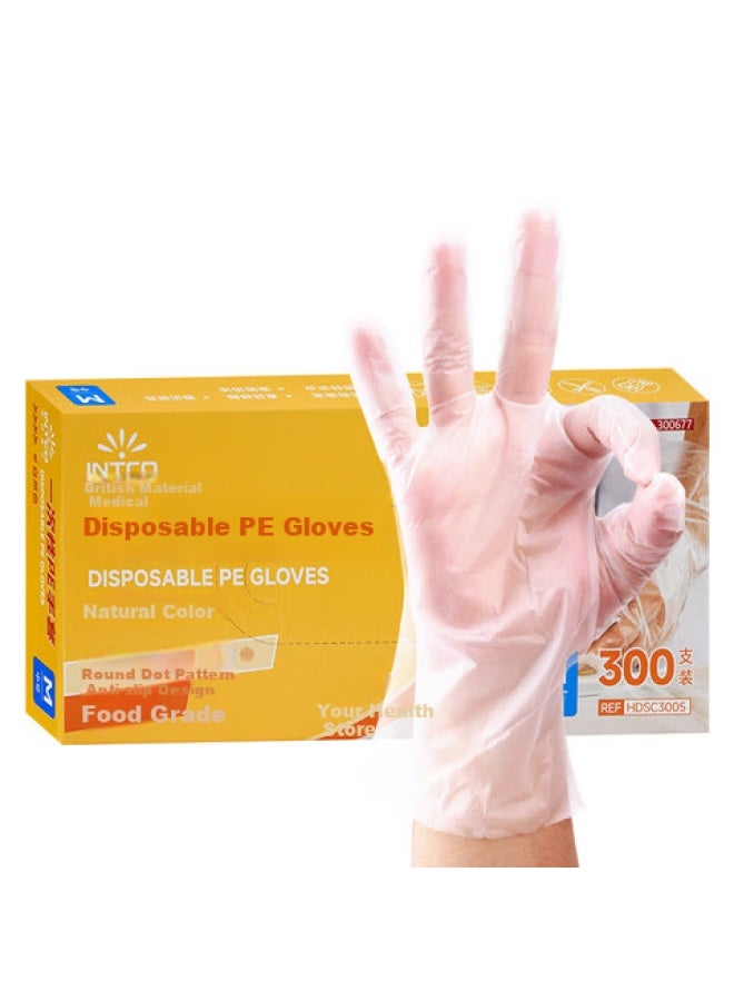 Intco Disposable Pe Gloves Large 300 Count Food Grade For Catering Household Cleaning Lobster Waterproof Inspection Gloves - Image 3