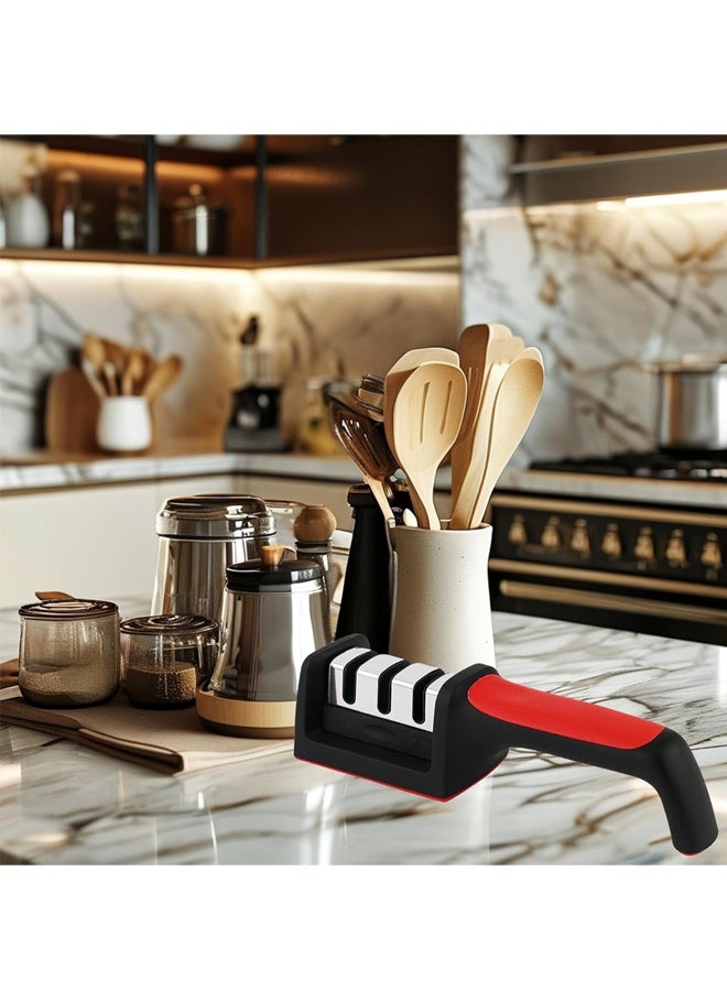 مبراة سكاكين يدوية – نظام شحذ متكامل للسكاكين والمقصات مع دليل توجيه - Image 2